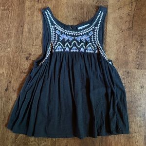 AEO Embroidered Peplum Tank